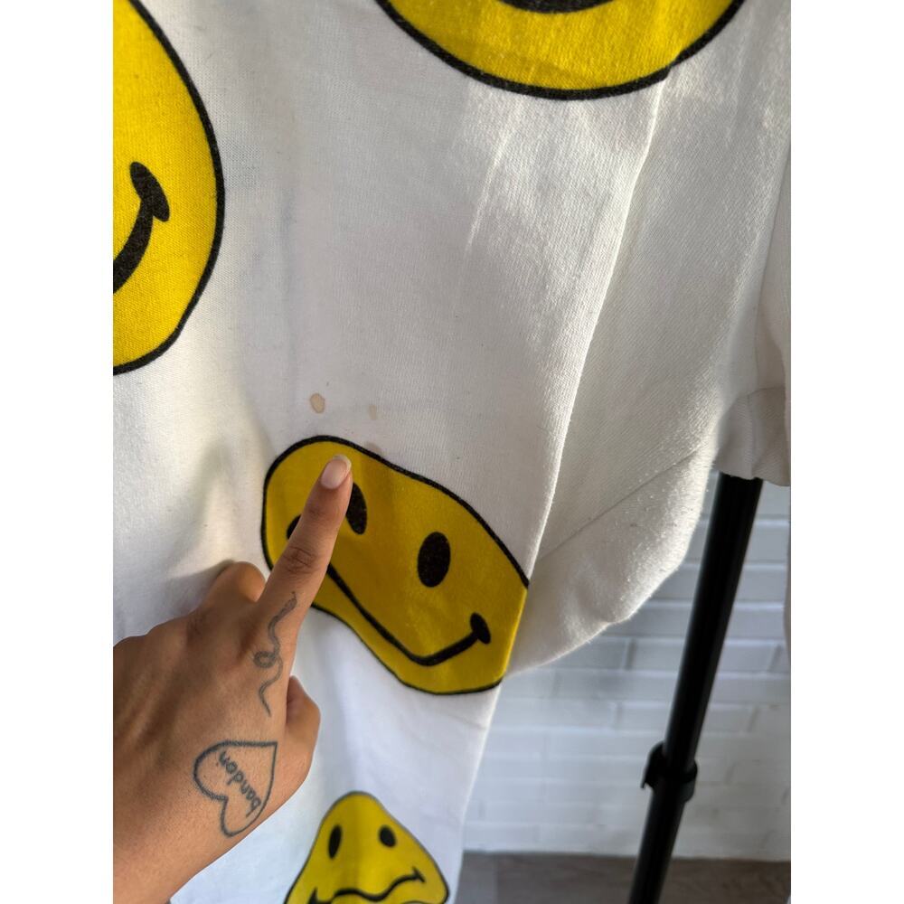 Aviator Nation Smiley Face Sweatpants White Graphic Joggers Made USA Small - Picture 4 of 5